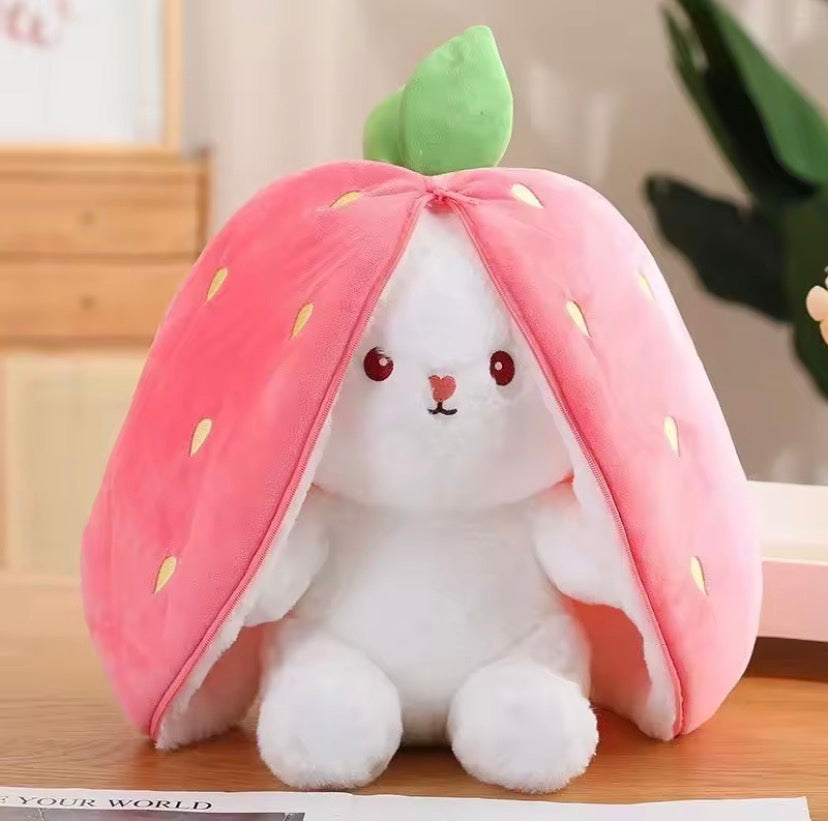 Transforming Bunny Plush (Strawberry & Carrot)