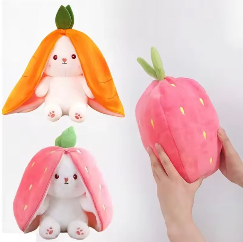 Transforming Bunny Plush (Strawberry & Carrot)
